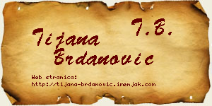 Tijana Brdanović vizit kartica